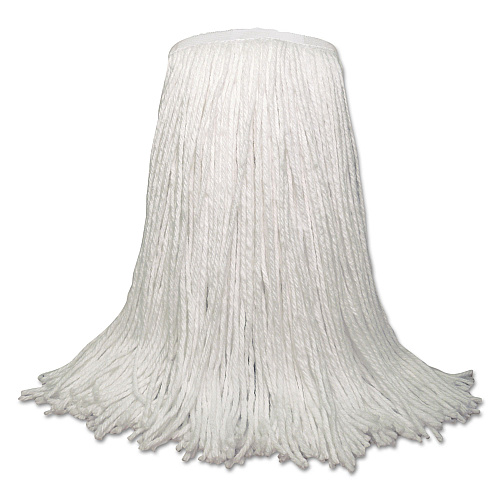 Boardwalk Banded Rayon Cut-End Mop Heads, White, 20 oz, 1 1/4" Headband, White, 12/Carton (BWKRM30020)