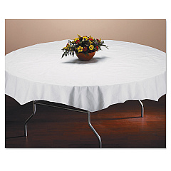 Hoffmaster Tissue/Poly Tablecovers, 82" Diameter, White, 25/Carton (210101)