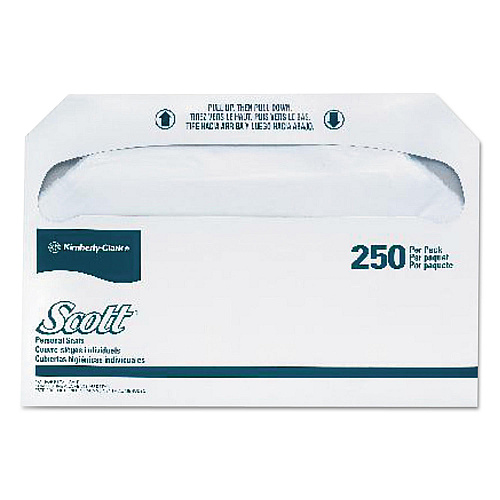 Scott Personal Seats Toilet Seat Covers, 14.5 x 17, White, 250/Pack, 20 Packs/Carton (39000)