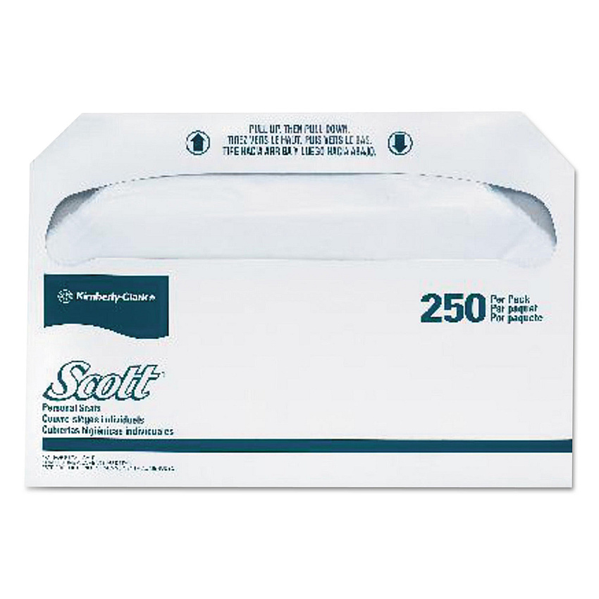 Scott Personal Seats Toilet Seat Covers, 14.5 x 17, White, 250/Pack, 20 Packs/Carton (39000)