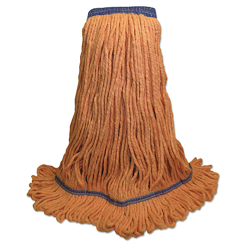 Boardwalk Super Loop Wet Mop Head, Cotton/Synthetic Fiber, 5" Headband, X-Large Size, Orange, 12/Carton (BWK504OR)