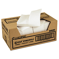 Chicopee Durawipe Shop Towels, 13 x 15, Z Fold, White, 100/Carton (8481)