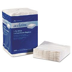 Georgia Pacific Professional Acclaim 1/4 Fold Paper Dinner Napkins, White, 1-Ply, 16"x16", 500/PK, 8 PK/CT (36202)
