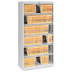 Tennsco Fixed Shelf Enclosed-Format Lateral File for End-Tab Folders, 6 Legal/Letter File Shelves, Light Gray, 36" x 16.5" x 75.25" (FS361LLGY)