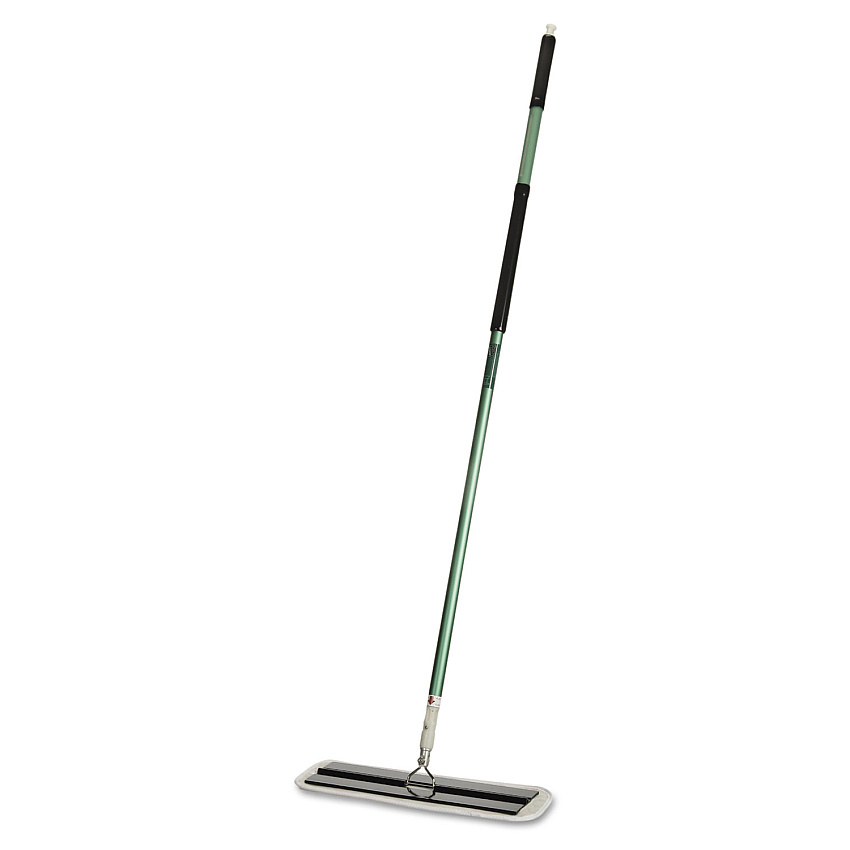 AbilityOne SKILCRAFT 3M Easy Scrub Flat Mop Tool, 16" Wide White Microfiber Head, 54" Green Aluminum Handle (5748715)