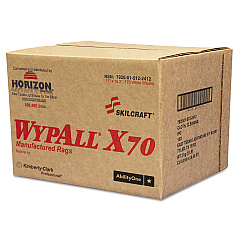 AbilityOne 7920015122412, SKILCRAFT, WYPALL X70 Rags, 11 x 16.5, White, 174/Box