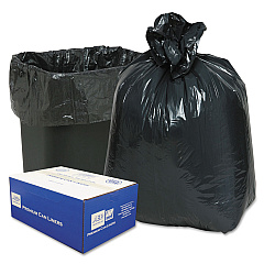 Classic Linear Low-Density Can Liners, 10 gal, 0.6 mil, 24" x 23", Black, 500/Carton (242315B)