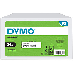 DYMO LW Address Labels, 1.13" x 3.5", White, 350/Roll, 24 Rolls/Pack (2050813)