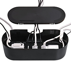 D-Line Large Cable Tidy Units, 16.5" x 6.5" x 5.25", Black (CTULGEB)