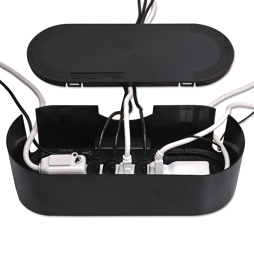 D-Line Large Cable Tidy Units, 16.5" x 6.5" x 5.25", Black (CTULGEB)