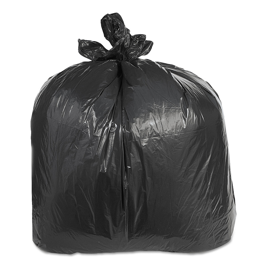 Trinity Plastics Low-Density Can Liners, 60 gal, 2.4 mil, 38" x 58", Black, 100/Carton (ML3858XH)