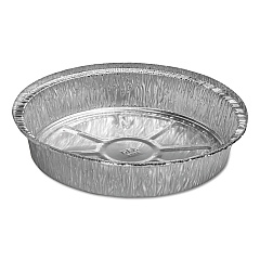HFA Round Aluminum Container, 48 oz, 9" Diameter x 1.66"h, Silver, 500/Carton (204600)