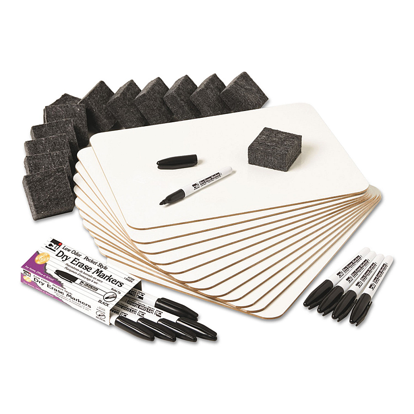 Charles Leonard Lapboard Class Pack, Dry Erase Boards, 9 x 12, White, 12/KT (35036)