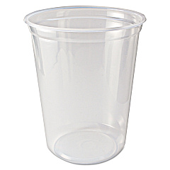 Fabri-Kal Microwavable Deli Containers, 32 oz, 4.6" Diameter x 5.6"h, Clear, 500/Carton (PK32TC)