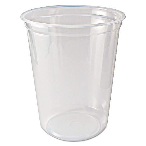 Fabri-Kal Microwavable Deli Containers, 32 oz, 4.6" Diameter x 5.6"h, Clear, 500/Carton (PK32TC)