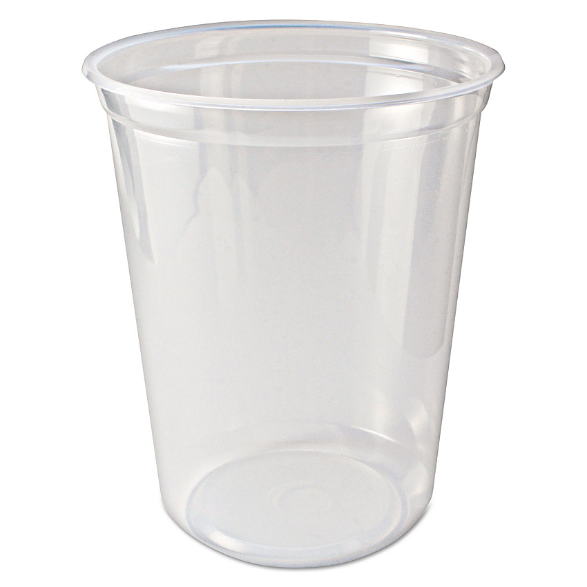 Fabri-Kal Microwavable Deli Containers, 32 oz, 4.6" Diameter x 5.6"h, Clear, 500/Carton (PK32TC)