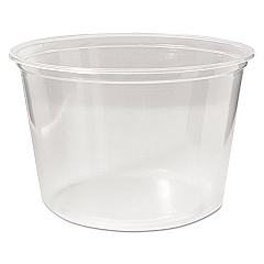 Fabri-Kal Microwavable Deli Containers, 16 oz, 4.6" Diameter x 3"h, Clear, 500/Carton (PK16SC)