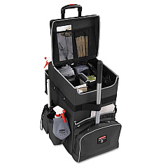 Rubbermaid Commercial Executive Quick Cart, Large, 14.25w x 16.5d x 25h, Dark Gray (1902465)