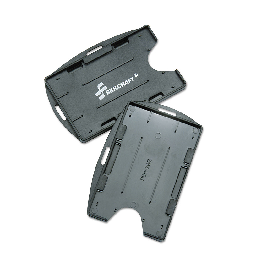 AbilityOne 8455016258998 SKILCRAFT Dual-Sided ID Holders, Black, 24/Box