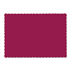 Hoffmaster Solid Color Scalloped Edge Placemats, 9.5 x 13.5, Burgundy, 1,000/Carton (310524)