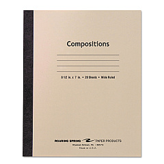 Roaring Spring Stitched Cover Composition Book, Wide/Legal Rule, Manila Cover, 8.5 x 7, 20 Sheets (77340)