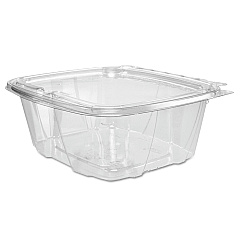 Dart ClearPac SafeSeal Tamper-Resistant, Tamper-Evident Containers, Flat Lid, 32 oz, 6.4 x 2.6 x 7.1, Clear, 100/Bag, 2 Bags/CT (CH32DEF)