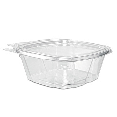 Dart ClearPac SafeSeal Tamper-Resistant, Tamper-Evident Containers, Flat Lid, 12 oz, 4.9 x 2 x 5.5, Clear, 100/Bag, 2 Bags/Carton (CH12DEF)
