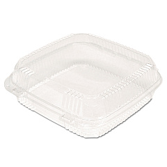 Pactiv Evergreen ClearView SmartLock Hinged Lid Container, 9.22 x 8.88 x 2.91, Clear, 200/Carton (YCI81110)