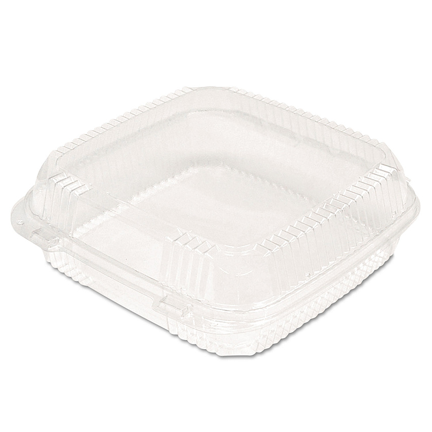 Pactiv Evergreen ClearView SmartLock Hinged Lid Container, 9.22 x 8.88 x 2.91, Clear, 200/Carton (YCI81110)