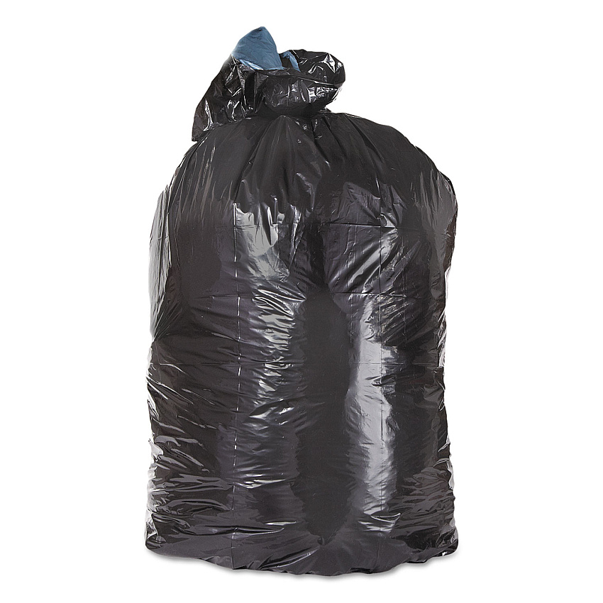 Trinity Plastics Low-Density Can Liners, 45 gal, 23" x 46", Black, 100/Carton (ML4046H)