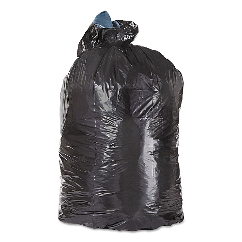 Trinity Plastics Low-Density Can Liners, 10 gal, 1 mil, 24" x 23", Black, 500/Carton (ML2423)
