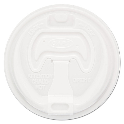 Dart Optima Reclosable Lid, Fits 12 oz to 24 oz Foam Cups, White, 100 Pack, 10 Packs/Carton (16RCL)