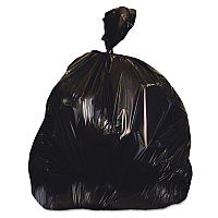 Heritage Linear Low-Density Can Liners, 60 gal, 1.25 mil, 38" x 58", Black, 100/Carton (H7658SK)