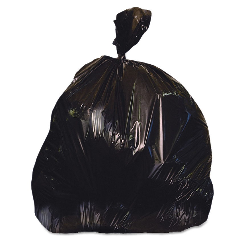 Heritage Linear Low-Density Can Liners, 60 gal, 1.25 mil, 38" x 58", Black, 100/Carton (H7658SK)