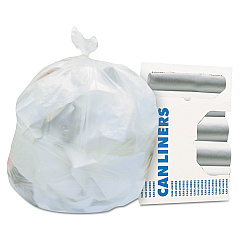 Heritage High-Density Waste Can Liners, 33 gal, 16 microns, 33" x 40", Natural, 250/Carton (Z6640VNR01)
