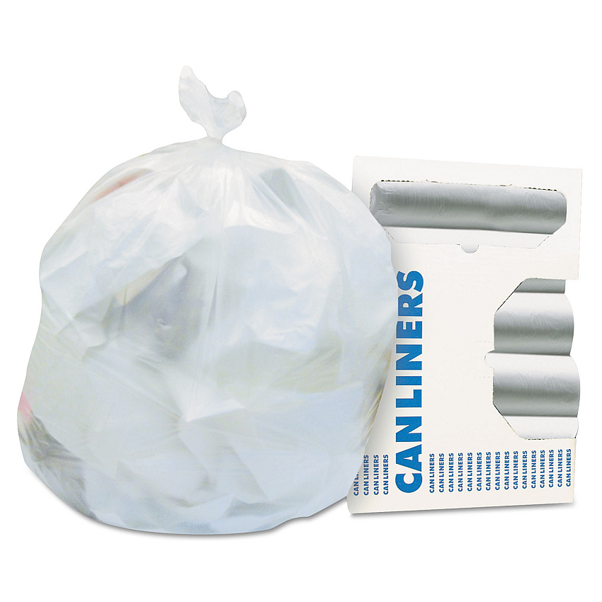 Heritage High-Density Waste Can Liners, 33 gal, 16 microns, 33" x 40", Natural, 250/Carton (Z6640VNR01)