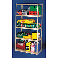 Tennsco Stur-D-Stor Shelving, Five-Shelf, 36.5w x 18.5d x 72h, Sand (LSS361872)