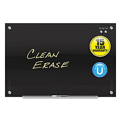 Quartet Infinity Magnetic Glass Marker Board, 36 x 24, Black (G3624B)