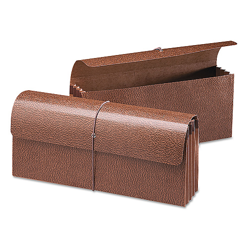 Smead Classic Expanding Wallets, 3.5" Expansion, 1 Section, Elastic Cord Closure, Check Size, Redrope (71350)