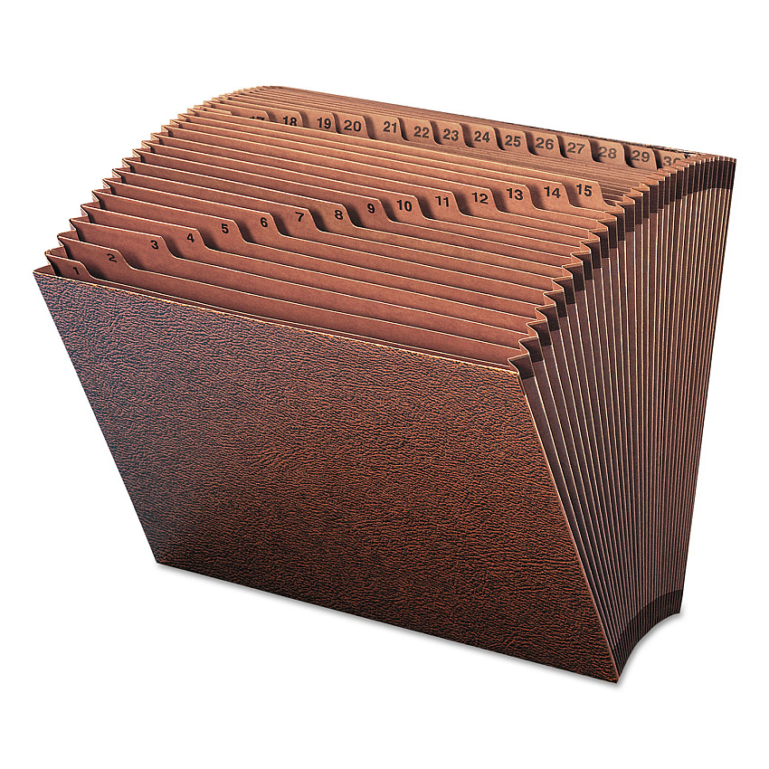Smead TUFF Expanding Open-Top Stadium File, 31 Sections, 1/31-Cut Tabs, Letter Size, Redrope (70467)