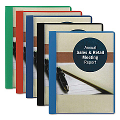 Smead Poly Report Cover, Tang Clip, Letter, 1/2" Capacity, Clear/Red, 25/Box (87461)