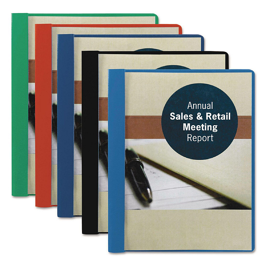 Smead Poly Report Cover, Tang Clip, Letter, 1/2" Capacity, Clear/Red, 25/Box (87461)