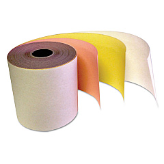 IMPRESO Carbonless Receipt Rolls, 3" x 67 ft, White/Canary/Pink, 5/Pack (341510PK)