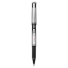 Pilot VBall Grip Liquid Ink Roller Ball Pen, Stick, Fine 0.7 mm, Black Ink, Black/Silver Barrel, Dozen (35570)
