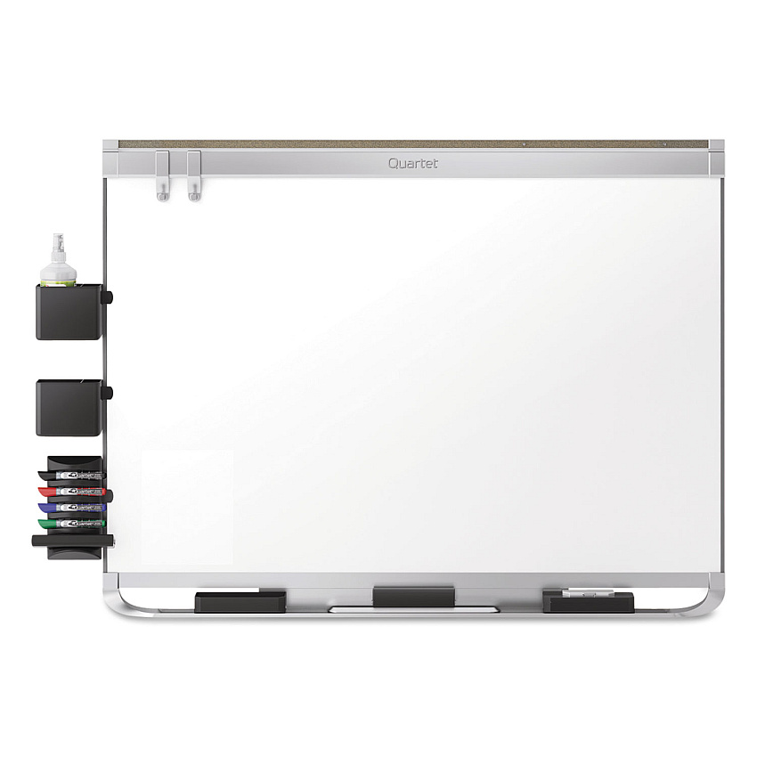 Quartet Prestige 2 DuraMax Magnetic Porcelain Whiteboard, 96 x 48, Silver Frame (P558AP2)