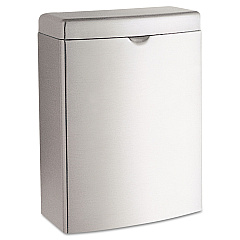 Bobrick Contura Sanitary Napkin Receptacle, Rectangular, 1 gal, Stainless Steel (270)