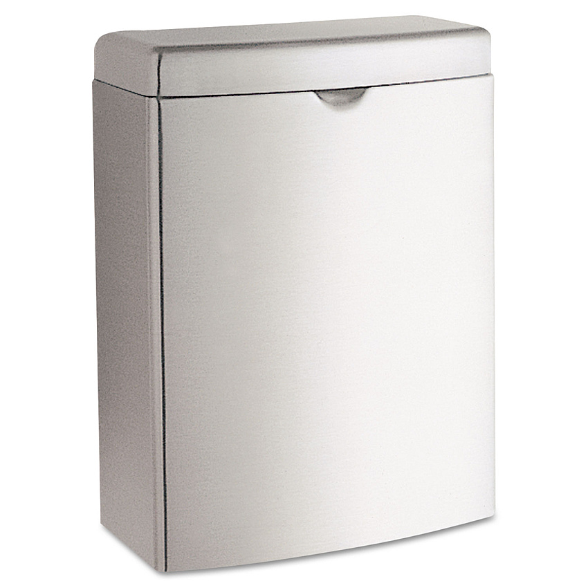 Bobrick Contura Sanitary Napkin Receptacle, Rectangular, 1 gal, Stainless Steel (270)