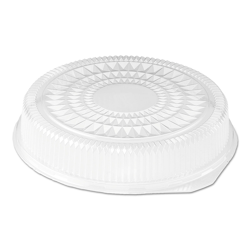 HFA Plastic Dome Lid, Round, Embossed, Fits 212/213, 16" Diameter, Clear, 25/Carton (2012DL)