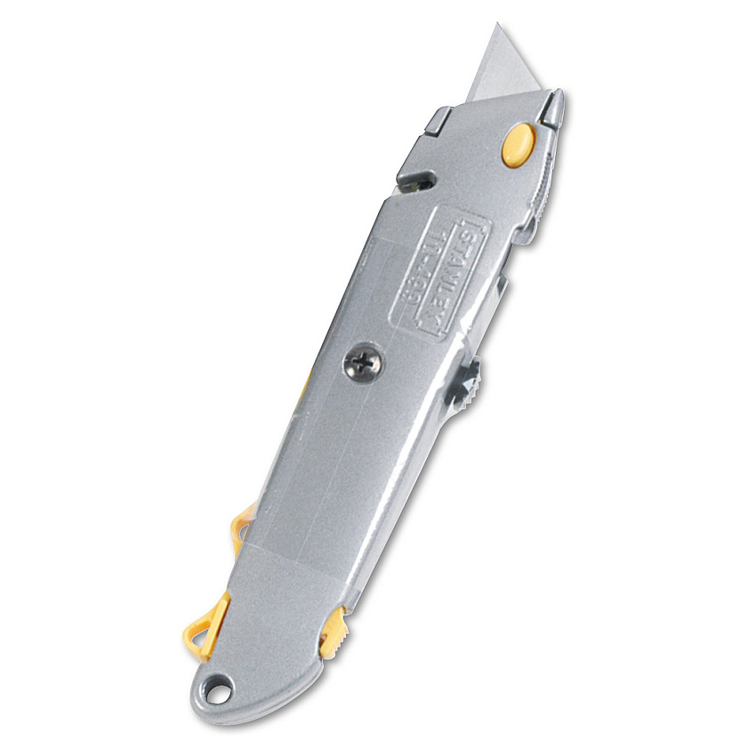 Stanley Quick-Change Utility Knife with Retractable Blade and Twine Cutter, Gray (10499)