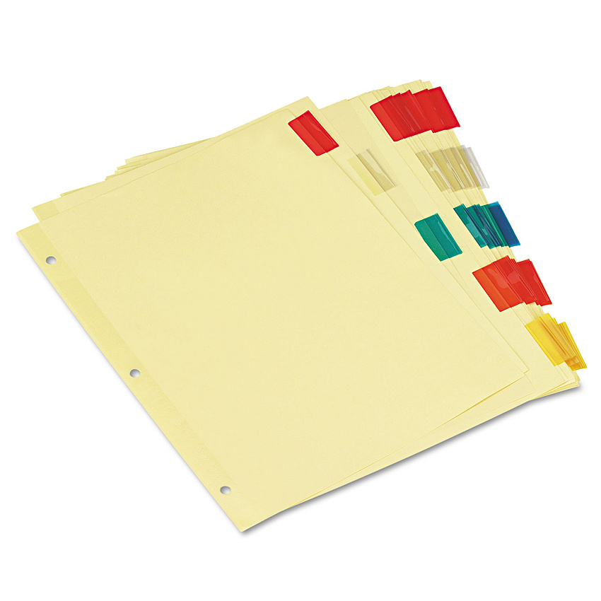 Universal Insertable Tab Index, 5-Tab, 11 x 8.5, Buff, 6 Sets (UNV21870)